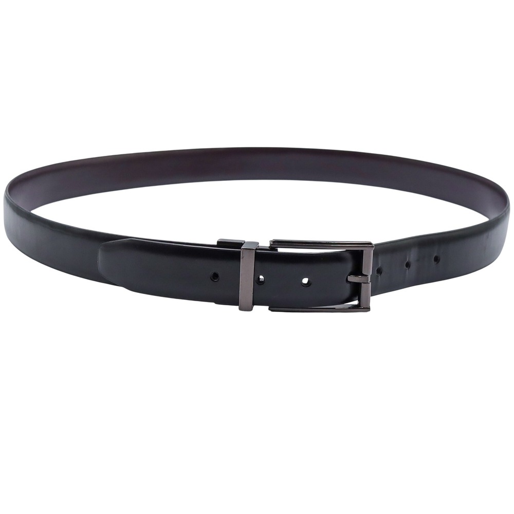 Kenneth Cole Reaction Belt Mens 42 Black Brown Reversible Gunmetal Buckle PKH
